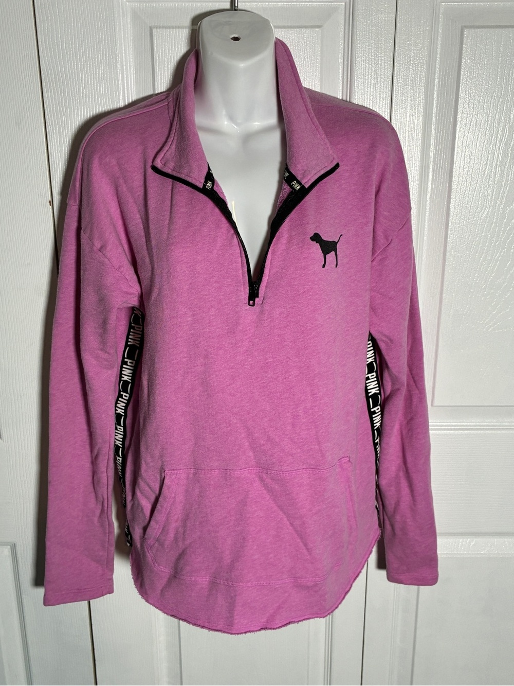 PINK Victoria's Secret Pink Quarter Zip Pullover Sz M